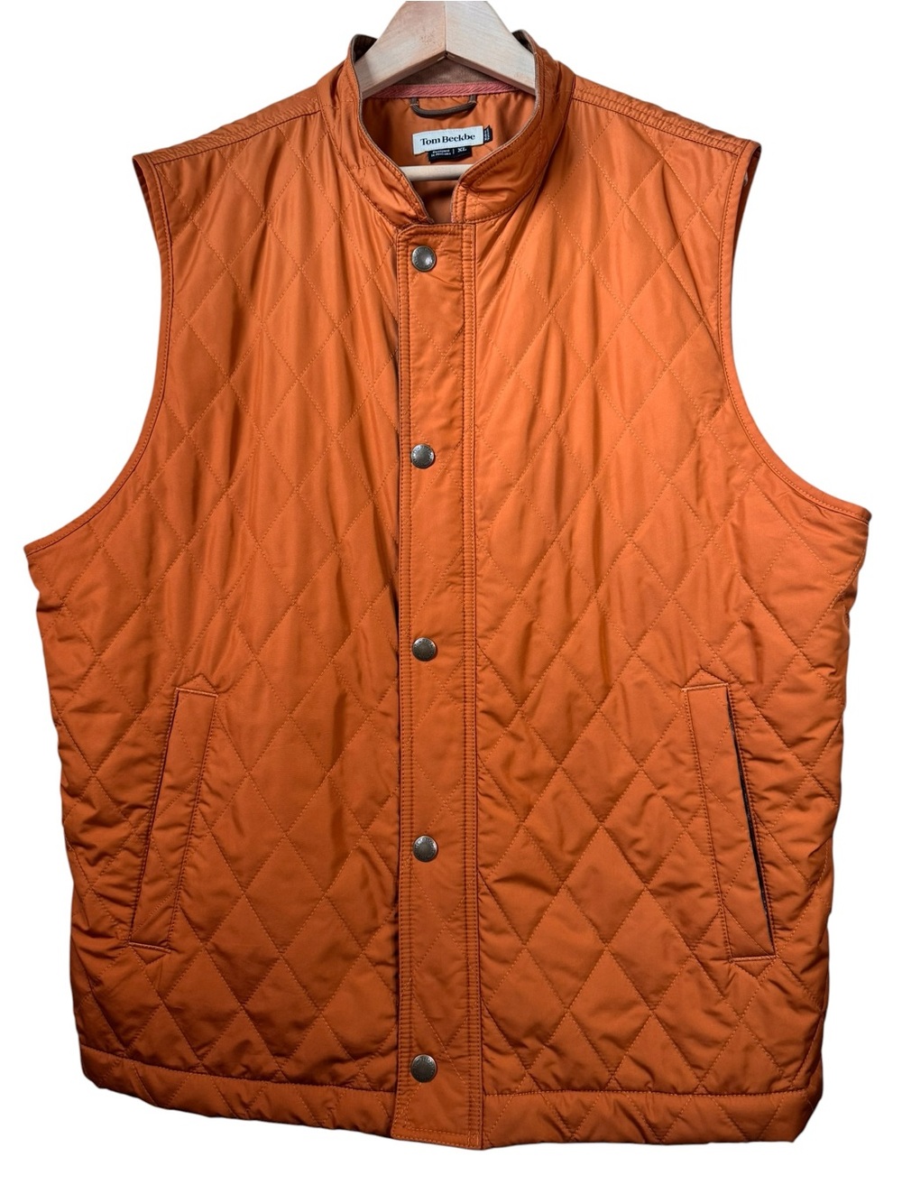 Tom Beckbe Loudoun Quilted Vest Size XL Rustic Orange Classic Outdoor Layer